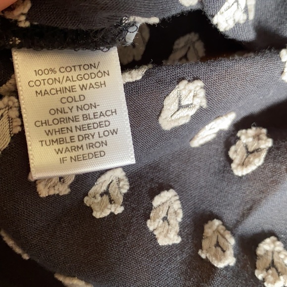 Navy Blue Cotton Blouse - Picture 7 of 9